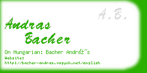 andras bacher business card